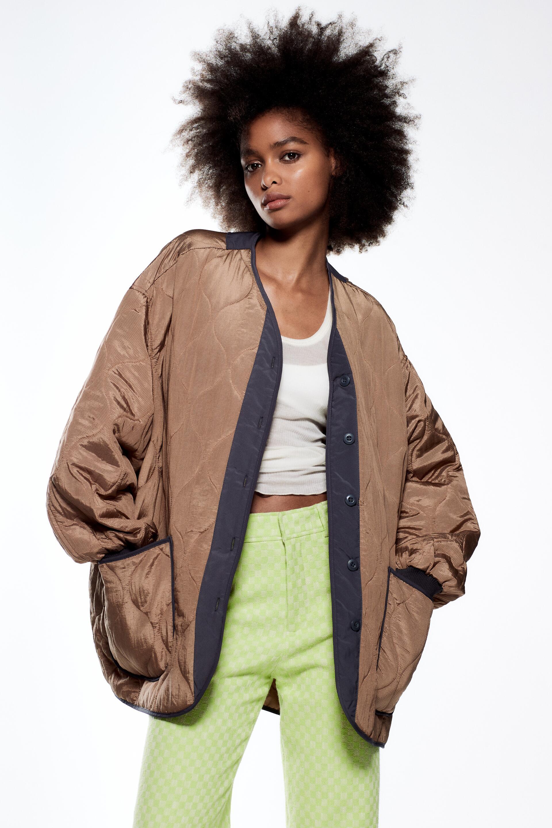 WATER REPELLENT PUFFER JACKET Dark beige ZARA Spain
